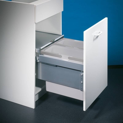 Naber Selectakit Cox Base 360 ​​S/450-2, eest väljatõmmatav jäätmesüsteem, täispikendus, helehall, 8012301