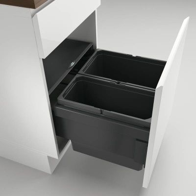 Naber Selectakit Cox Base 360 ​​S/500-2, front pull-out waste system, full extension, anthracite, 8013303