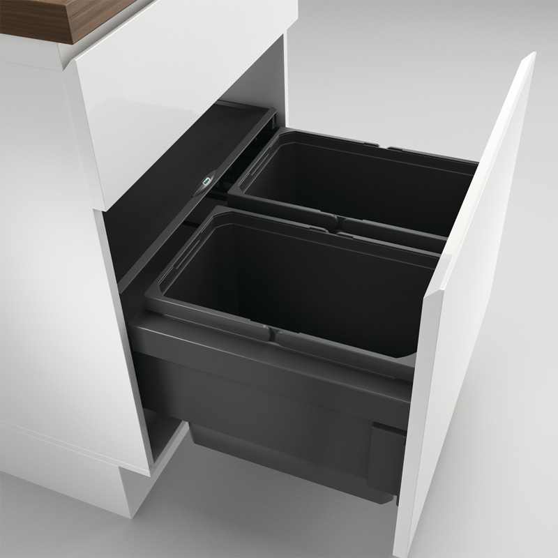 Naber Selectakit Cox Base 360 ​​S/600-2, front pull-out waste system, full extension, anthracite, 8013304