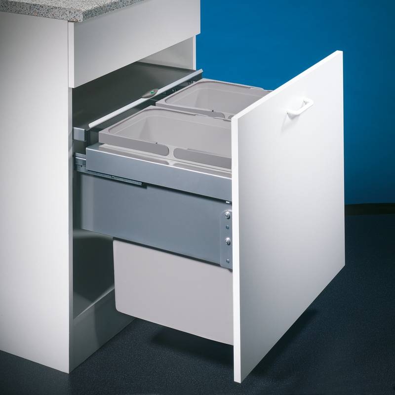 Naber Selectakit Cox Base 460 S / 600-2, front pull-out waste system, light gray, 8012308