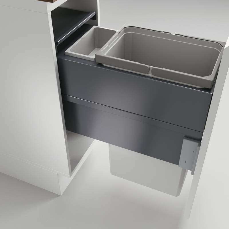 Naber Selectakit Cox Clan 580 / 300-2, front pull-out waste system, light gray, 8012386