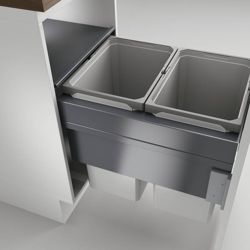 Naber Selectakit Cox Clan 490 / 450-2, front pull-out waste system, light gray, 8012381