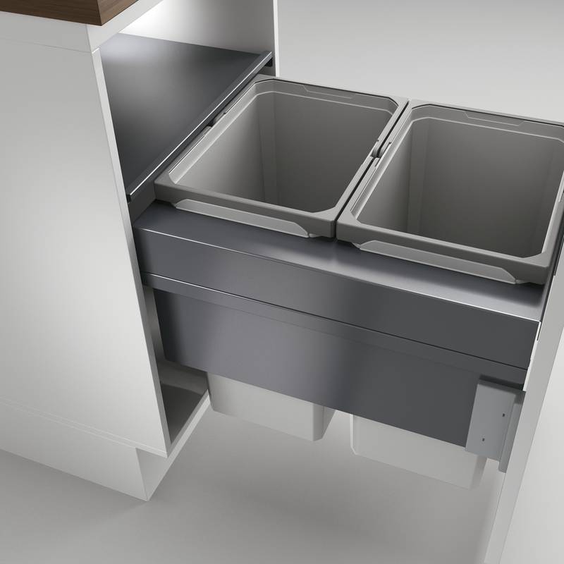 Naber Selectakit Cox Clan 490 / 500-2, front pull-out waste system, light gray, 8012382