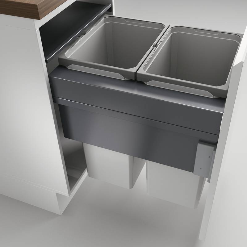 Naber Selectakit Cox Clan 580 / 500-2, front pull-out waste system, light gray, 8012389