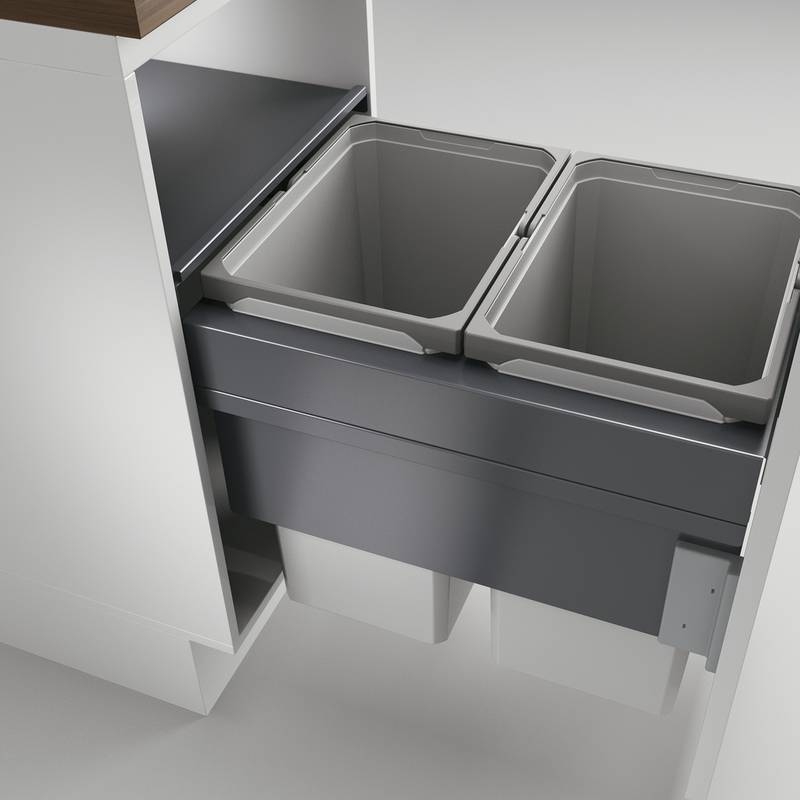 Naber Selectakit Cox Clan 580 / 450-2, front pull-out waste system, light gray, 8012388