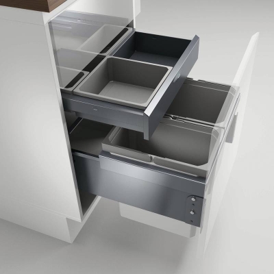 Naber Selectakit Cox Base 360 ​​K / 500-2 with base board, front pull-out waste system, anthracite, without biolid, 8013800