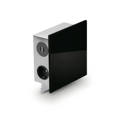 Naber Mira Quad Glass USB A, pesa element roostevabast terasest klaas must, 7053127