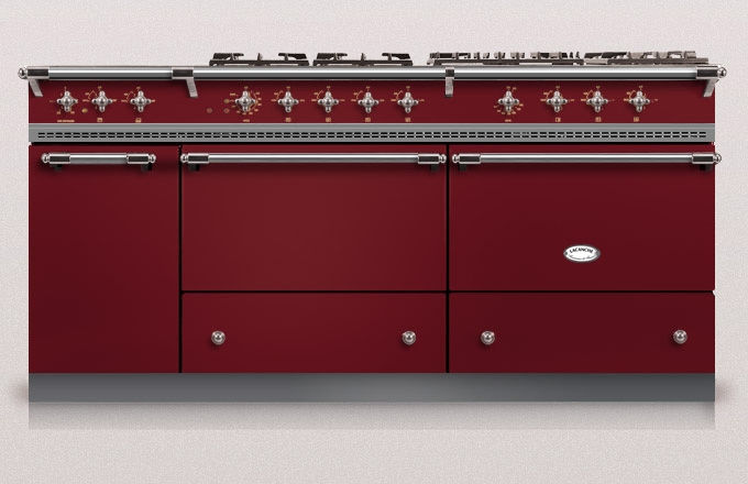 Lacanche Sully 1800-G Classic, cooking station, 180.5 cm, color Rouge Bourgonge, with 5 year guarantee!