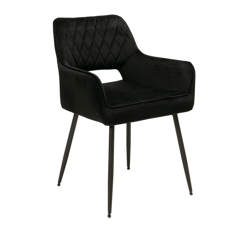 Naber Tablon Lera 1V chair, black frame, black velvet cover, 3039015