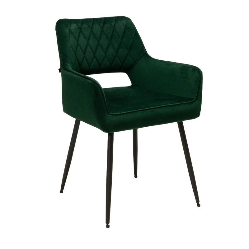 Naber Tablon Lera 1V chair, black frame, dark green velvet cover, 3039017