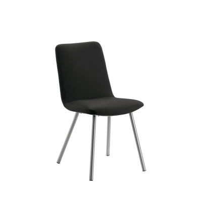 Naber Tablon Buccia 1K chair, stainless steel frame, dark gray cover, 3038313