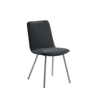 Naber Tablon Buccia 1K chair, stainless steel frame, dark anthracite cover, 3038311