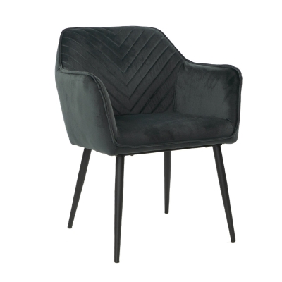 Naber Tablon Sera 1V chair, black frame, anthracite velvet cover, 3039014