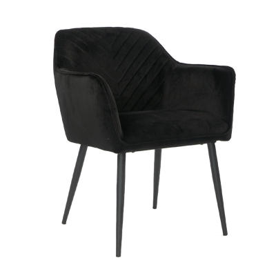 Naber Tablon Sera 1V chair, black frame, black velvet cover, 3039011