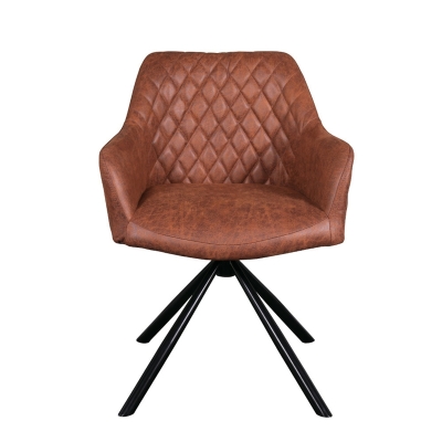 Naber Diam 1E, chair, black frame, cognac cover, 3039034
