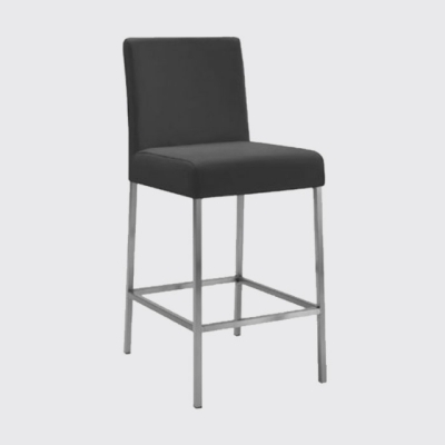 Single piece Naber Tablon Bringo 2, stainless steel frame, seat and backrest: black artificial leather