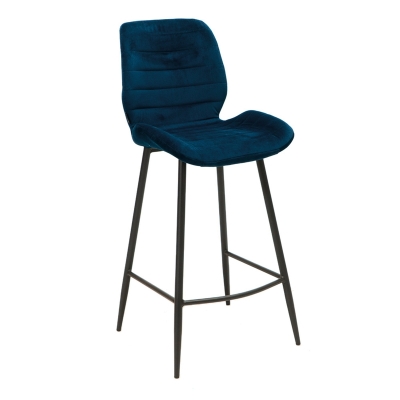 Naber Tablon Step 2V stool, black frame, dark blue velvet cover, 3039025