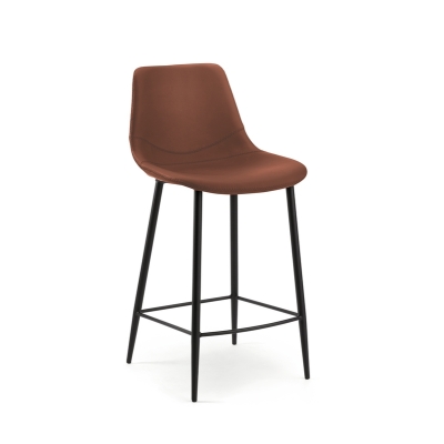 Naber Tablon Lino 2K stool, black frame, cuoio cover, 3038395