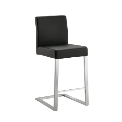 Naber Tablon Zesen 2K stool, stainless steel frame, black cover, 3038307