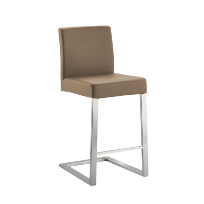Naber Tablon Zesen 2K stool, stainless steel frame, dark mud cover, 3038308