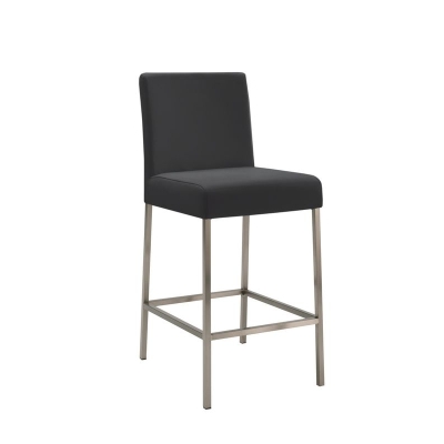 Naber Bringo 2K, stool, stainless steel frame, black cover, 3035381