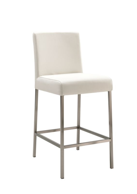 Naber Bringo 2K, stool, stainless steel frame, white cover, 3035382
