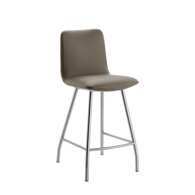 Naber Tablon Buccia 2K stool, stainless steel frame, light mud cover, 3038310
