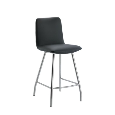 Naber Tablon Buccia 2K stool, stainless steel frame, dark anthracite cover, 3038309
