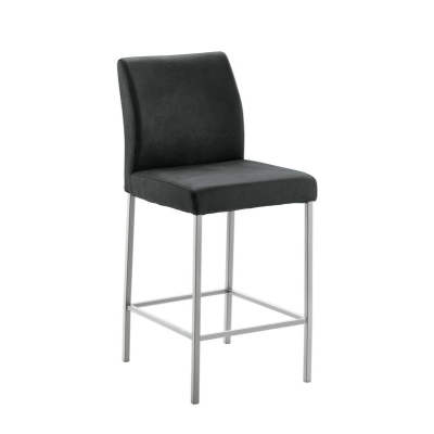 Naber Tablon Barile 2WS stool, stainless steel frame, slate gray cover, 3037313