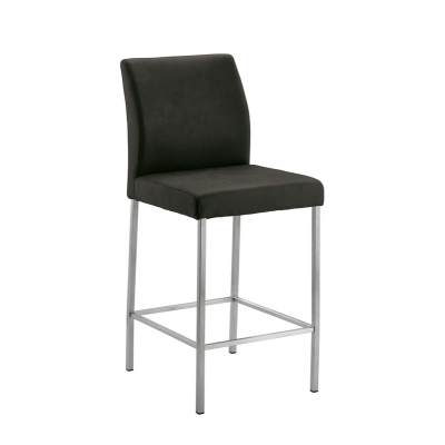 Naber Tablon Barile 2WS stool, stainless steel frame, dark gray cover, 3038326