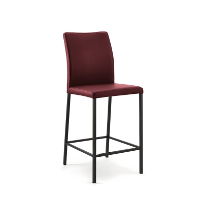 Naber Tablon Borsa 2K stool, black frame, burgundy red cover, 3038356
