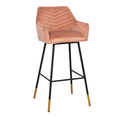 Naber Tablon Sera V, stool, black frame, pink velvet cover, 3039032