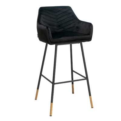 Naber Tablon Sera V, stool, black frame, black velvet cover, 3039028