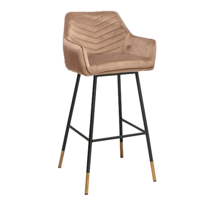 Naber Tablon Sera V, stool, black frame, taupe velvet cover, 3039029