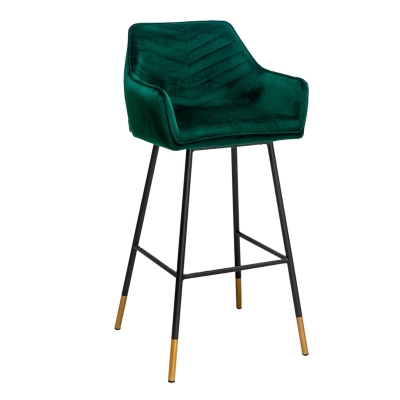 Naber Tablon Sera V, stool, black frame, dark green velvet cover, 3039030