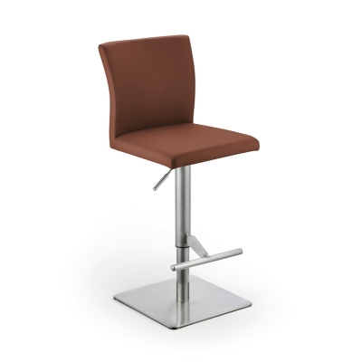 Naber Tablon Buono K stool, stainless steel frame, cuoio cover, 3038184