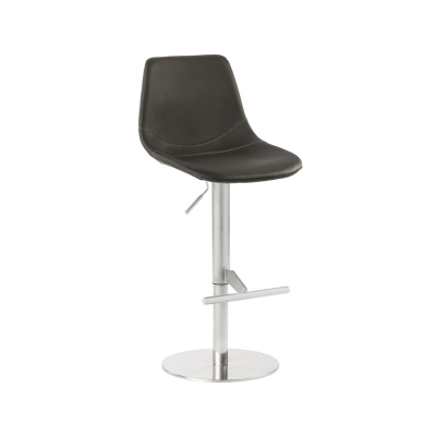 Naber Tablon Level K stool, stainless steel frame, dark gray cover, 3038481