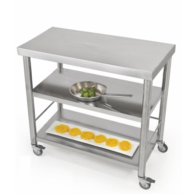 Jokodomus AUXILIUM köögikäru riiulitega, roostevaba teras, 687800