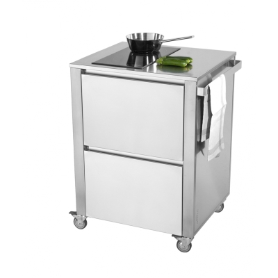 Jokodomus CUN köögikäru induktsioonpliidiplaadiga, roostevaba teras, 679341