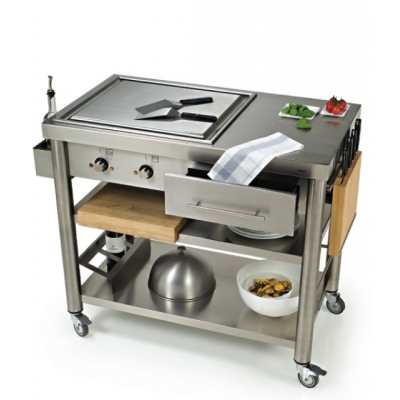 Jokodomus Teppanyaki grillkäru 2, roostevaba teras, 697110