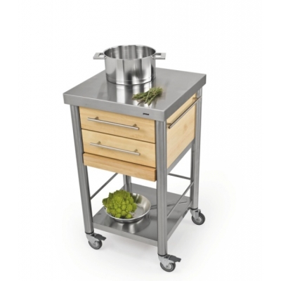 Jokodomus köögikäru, Auxilium, roostevaba teras, valge paber pikisuunaline puit, 691502