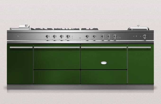 Lacanche Sully 2200 Modern, cooking station, 220.5 cm, color Vertain Glais, with 5 year guarantee!