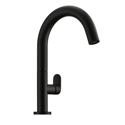 LINEA Sottile 2 bathroom, single lever mixer, matt black, swiveling, high pressure, 5011296