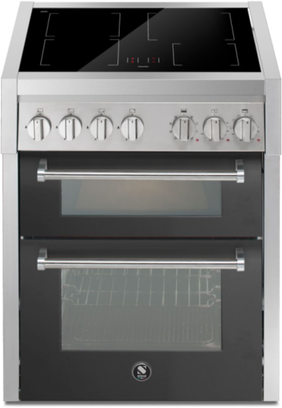 Сталь Genesi 70/2, Плита, 70 см, Combisteam, Антрацит, индукционная плита, GQ7SF-4IAN, с гарантией 5 лет!