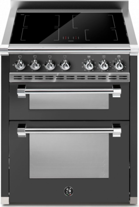 Steel Ascot 70/2, Range cooker, 70 cm, Combisteam, Antracite, induction hob, AQ7SF-4IAN, with 5 year guarantee!