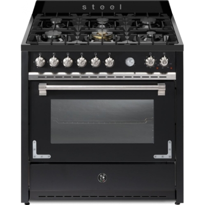 Terasest Oxford 90, pliit, 90 cm, multifunktsionaalne ahi, Nero Fumo, gaasipliit, X9F-6NF, garantiiga 5 aastat!