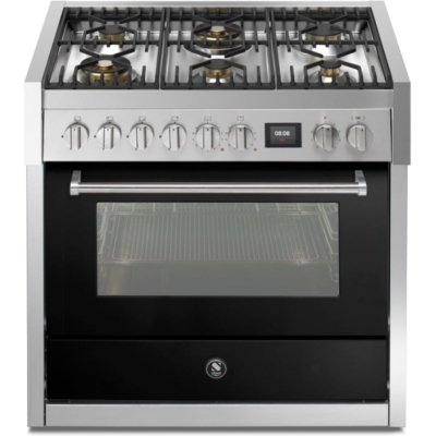 Terasest Genesi 90, pliit, 90 cm, Combisteam, Nero, gaasipliit, GQ9S-6WBA, garantiiga 5 aastat!