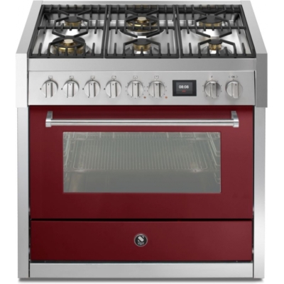 Terasest Genesi 90, pliit, 90 cm, Combisteam, Bordeaux, gaasipliit, GQ9S-6WBR, garantiiga 5 aastat!