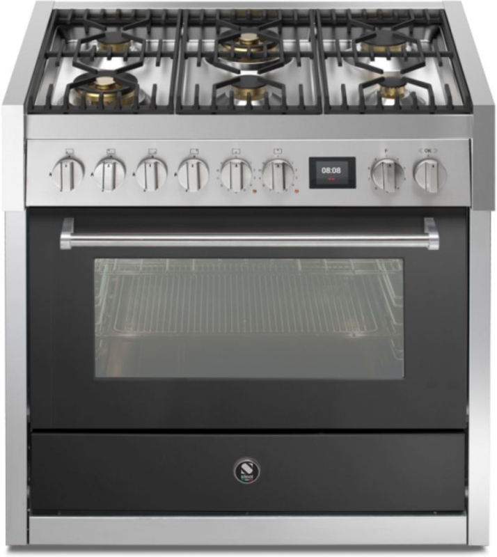 Steel Genesi 90, Range cooker, 90 cm, Combisteam, Anthracite, gas hob, GQ9S-6WAN, with 5 year guarantee!