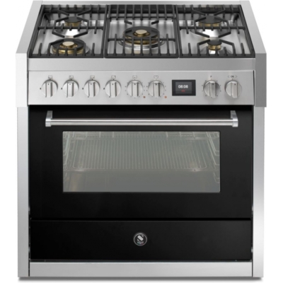 Terasest Genesi 90, pliit, 90 cm, Combisteam, Nero, gaasipliit, GQ9S-4MBA, garantiiga 5 aastat!